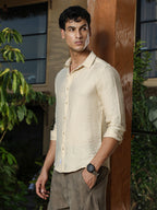 Campus Sutra Solid Creased-Tactile Shirt