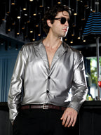 Campus Sutra Single-Breasted Sheen Shirt