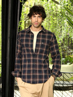 Campus Sutra Button-Down Tartan-Plaid Shirt