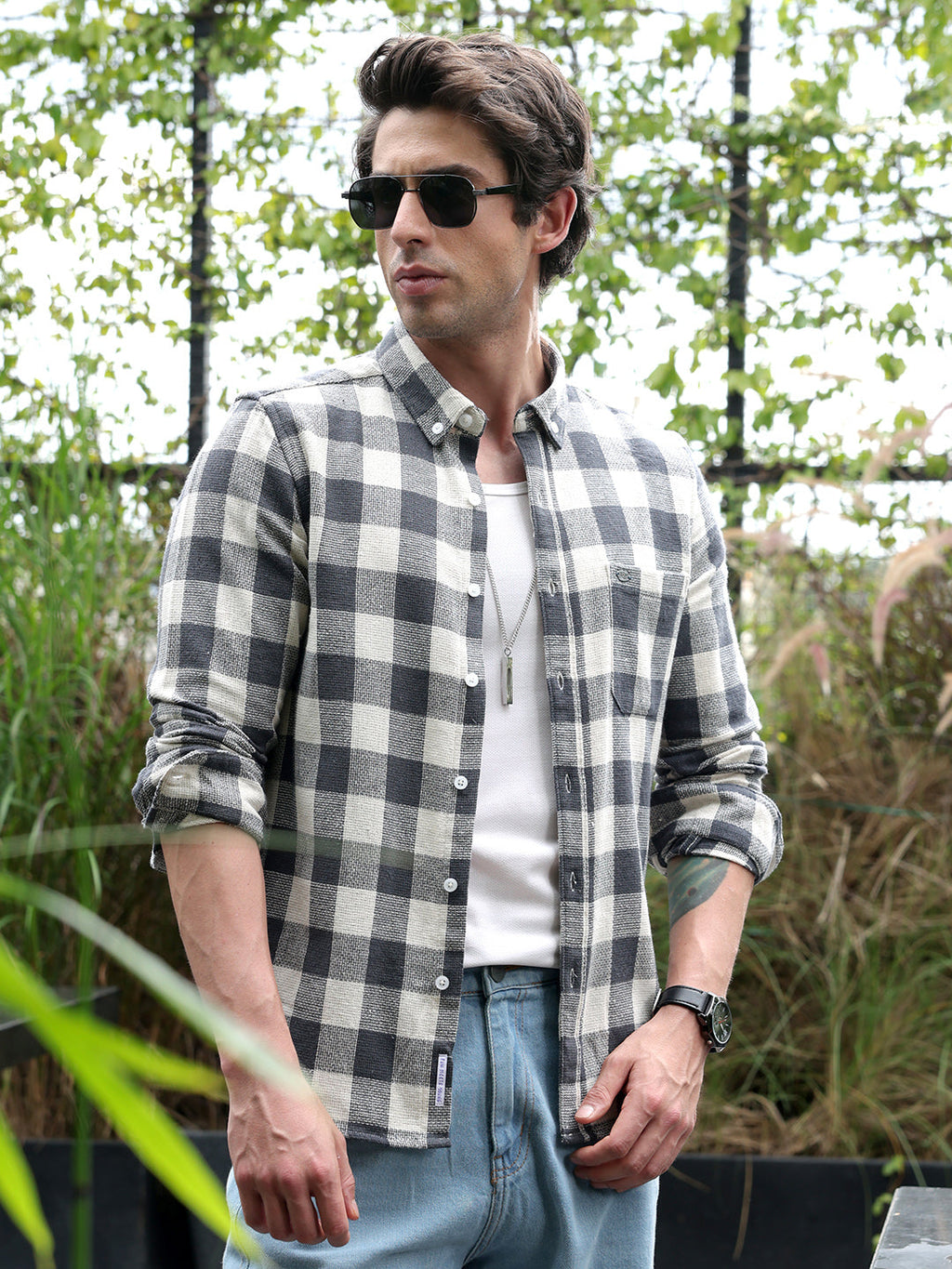 Campus Sutra Button-Down Buffalo Shirt