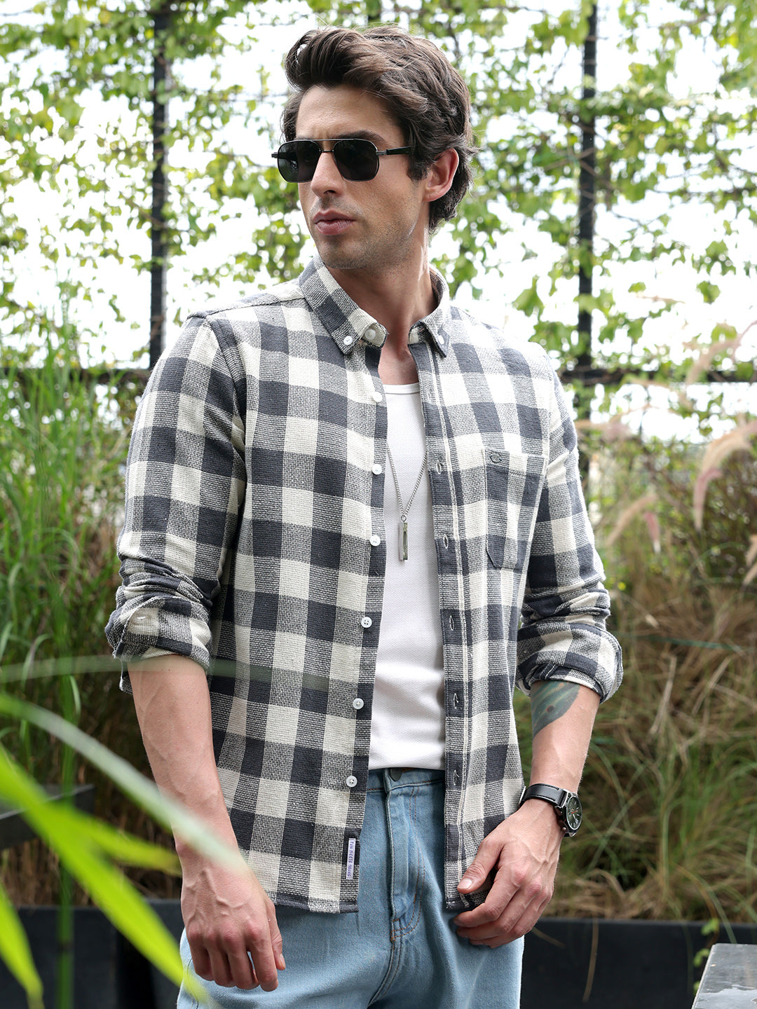 Campus Sutra Button-Down Buffalo Shirt