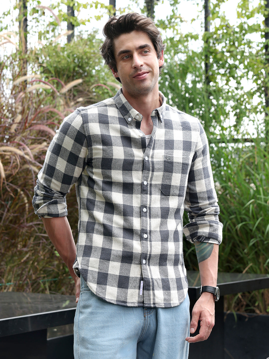 Campus Sutra Button-Down Buffalo Shirt