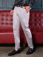 Campus Sutra Pleated Slim-Tailored Trousers