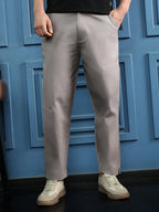 Campus Sutra Linen-Blend Chino Trousers