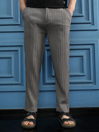 Campus Sutra Pin-Tactile Chino Trousers