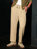 Campus Sutra Men's Beige Relaxed Fit Knit Trousers