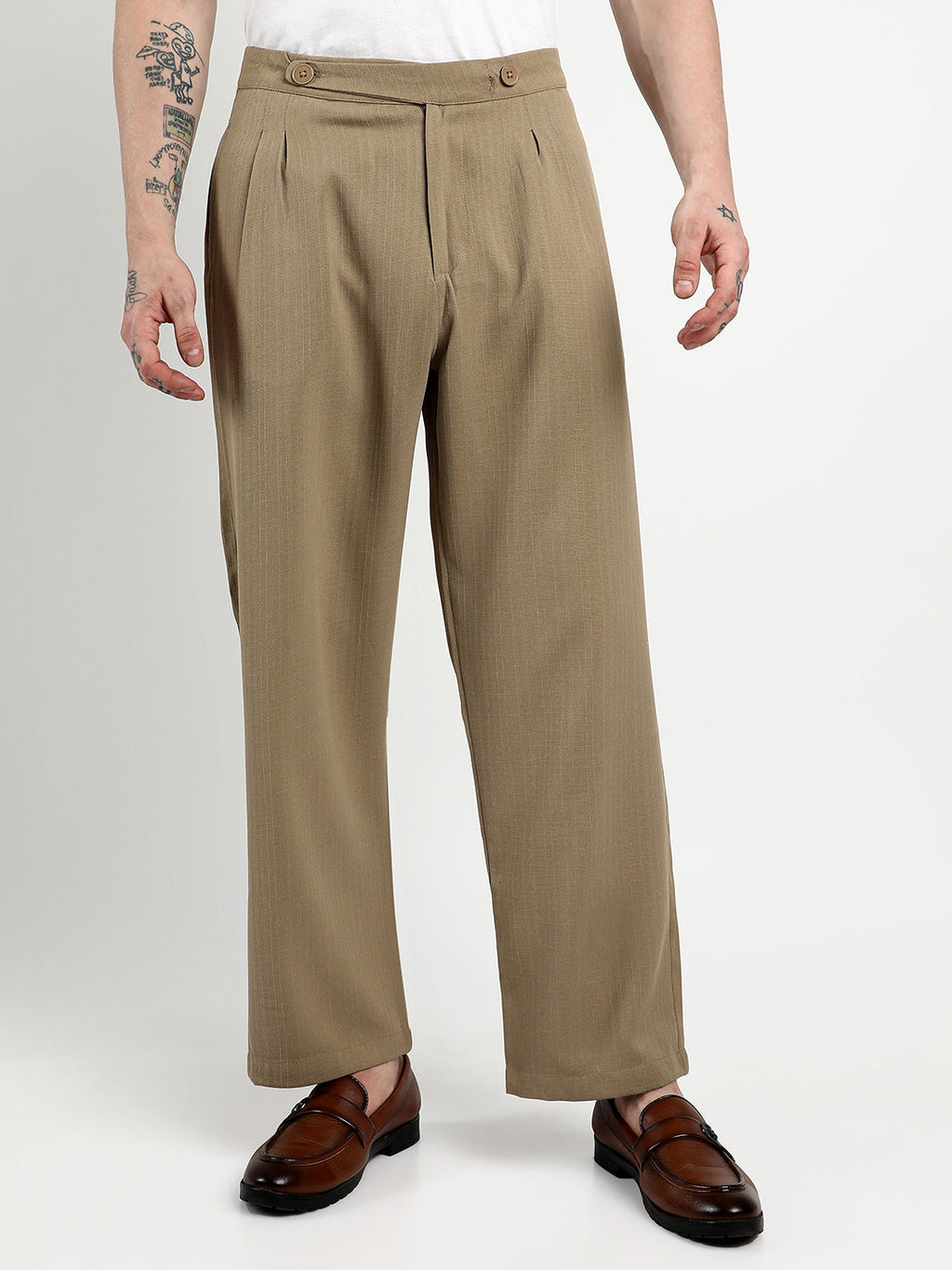Campus Sutra Lightweight - Tailored Linen-Blend Trousers