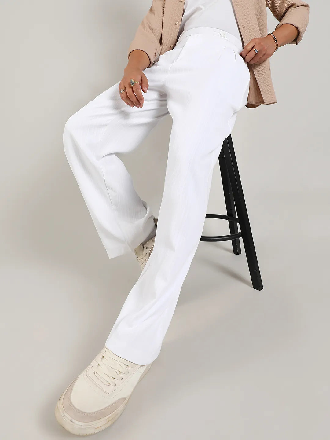 Campus Sutra Lightweight - Tailored Linen-Blend Trousers