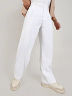 Campus Sutra Lightweight - Tailored Linen-Blend Trousers