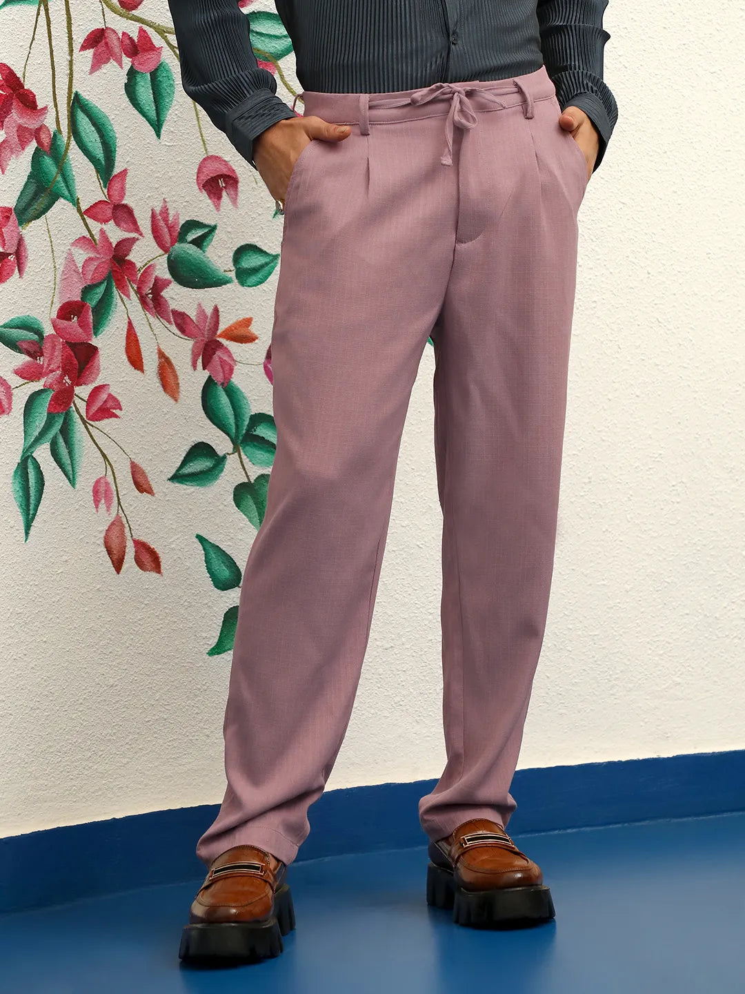 Campus Sutra Lightweight - Tailored Linen-Blend Trousers