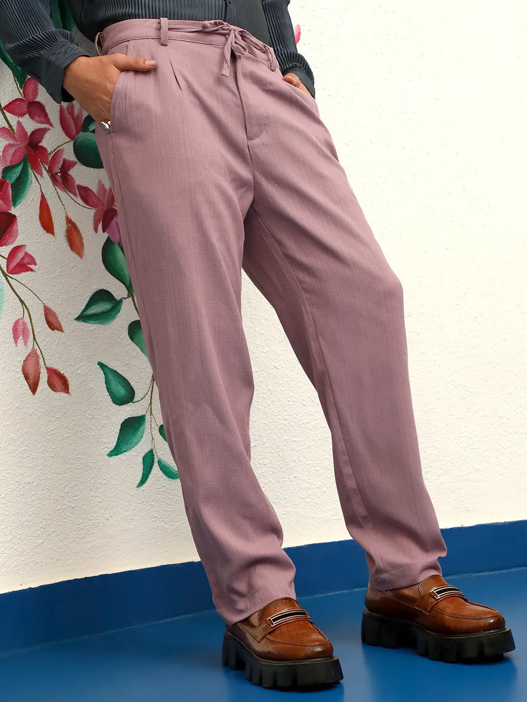 Campus Sutra Lightweight - Tailored Linen-Blend Trousers