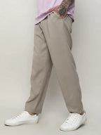 Campus Sutra Solid Tailored Trousers