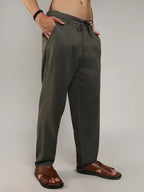 Campus Sutra Lightweight - Tailored Linen-Blend Trousers