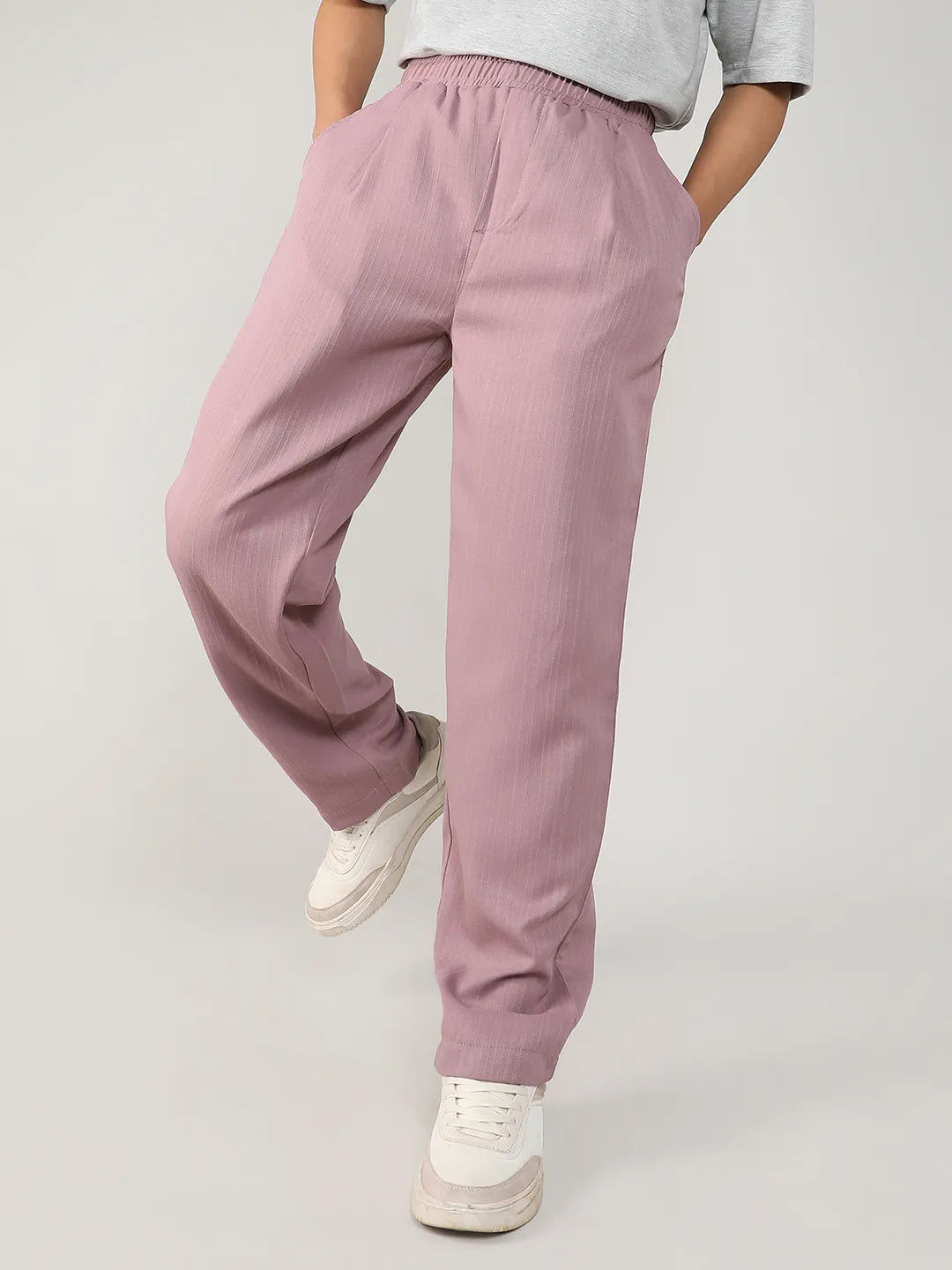 Campus Sutra Tailored Linen-Blend Trousers