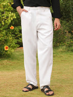 Campus Sutra Tailored Linen-Blend Trousers