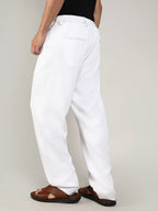 Campus Sutra Tailored Linen-Blend Trousers