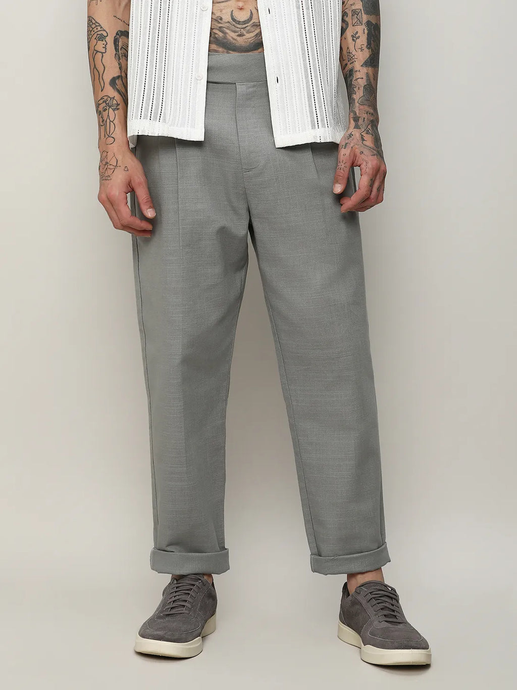 Campus Sutra Lightweight - Solid Tailored Trousers