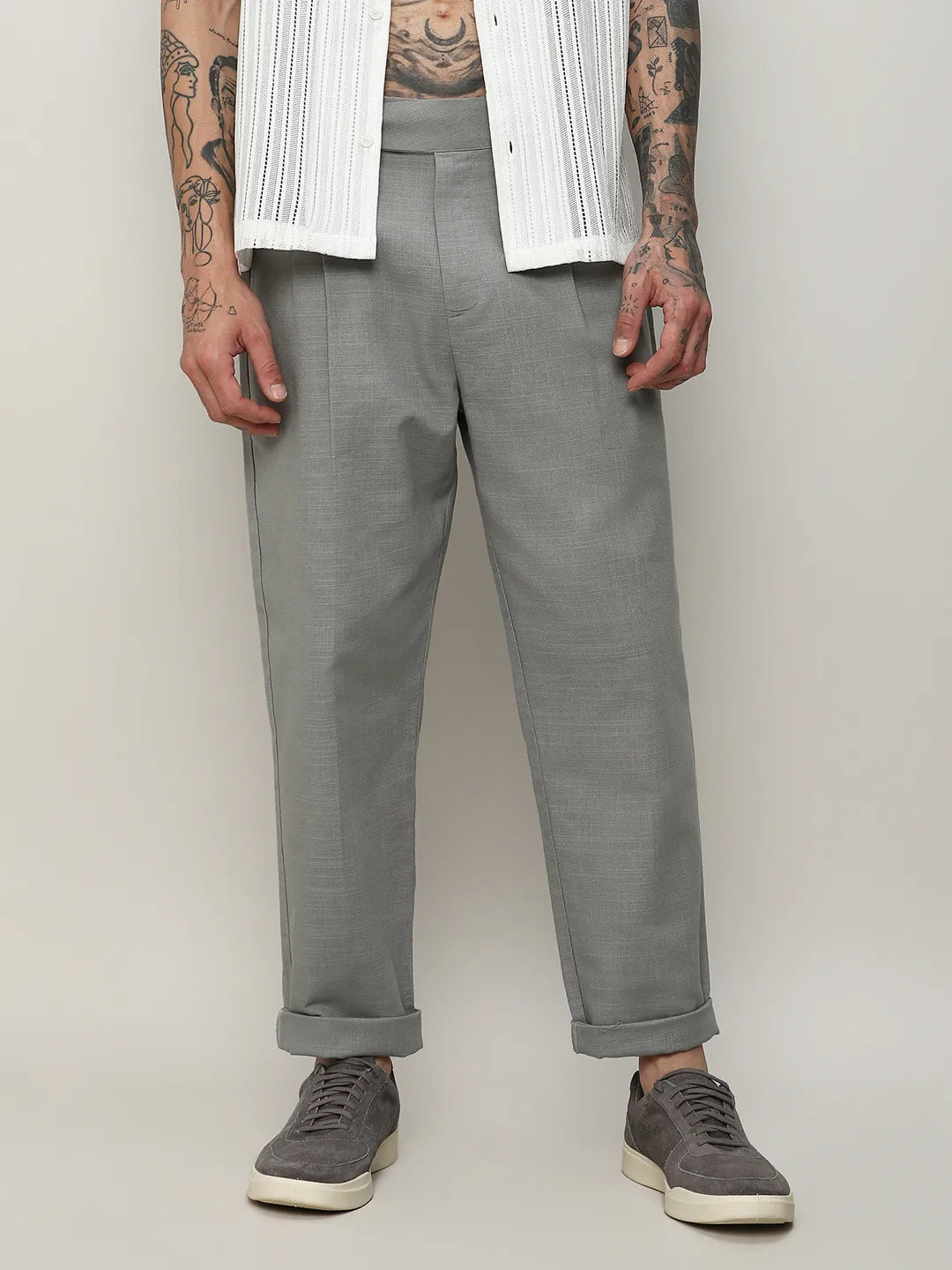 Campus Sutra Lightweight - Solid Tailored Trousers