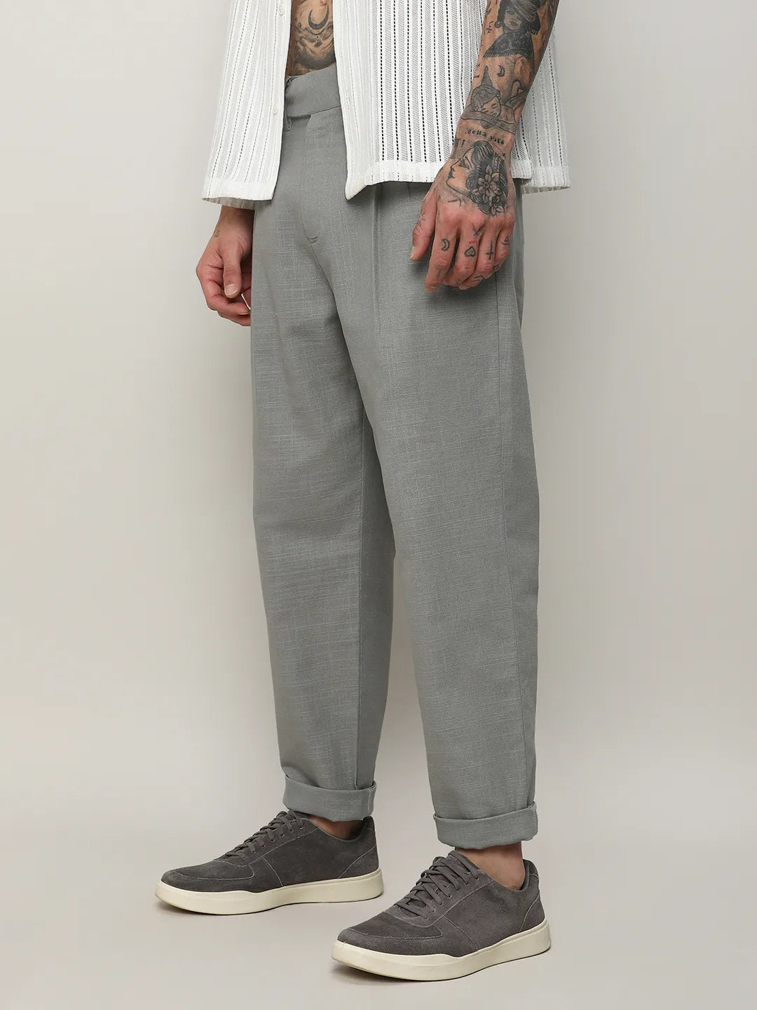 Campus Sutra Lightweight - Solid Tailored Trousers