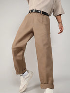 Campus Sutra Lightweight - Tailored Linen-Blend Trousers