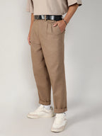 Campus Sutra Lightweight - Tailored Linen-Blend Trousers