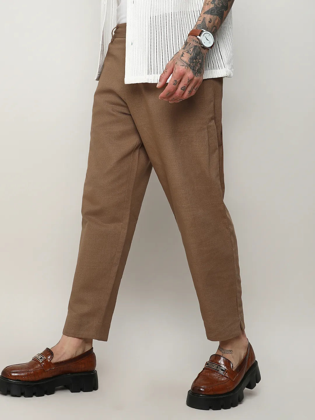 Campus Sutra Lightweight - Solid Tailored Trousers