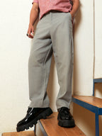 Campus Sutra Tailored Linen-Blend Trousers