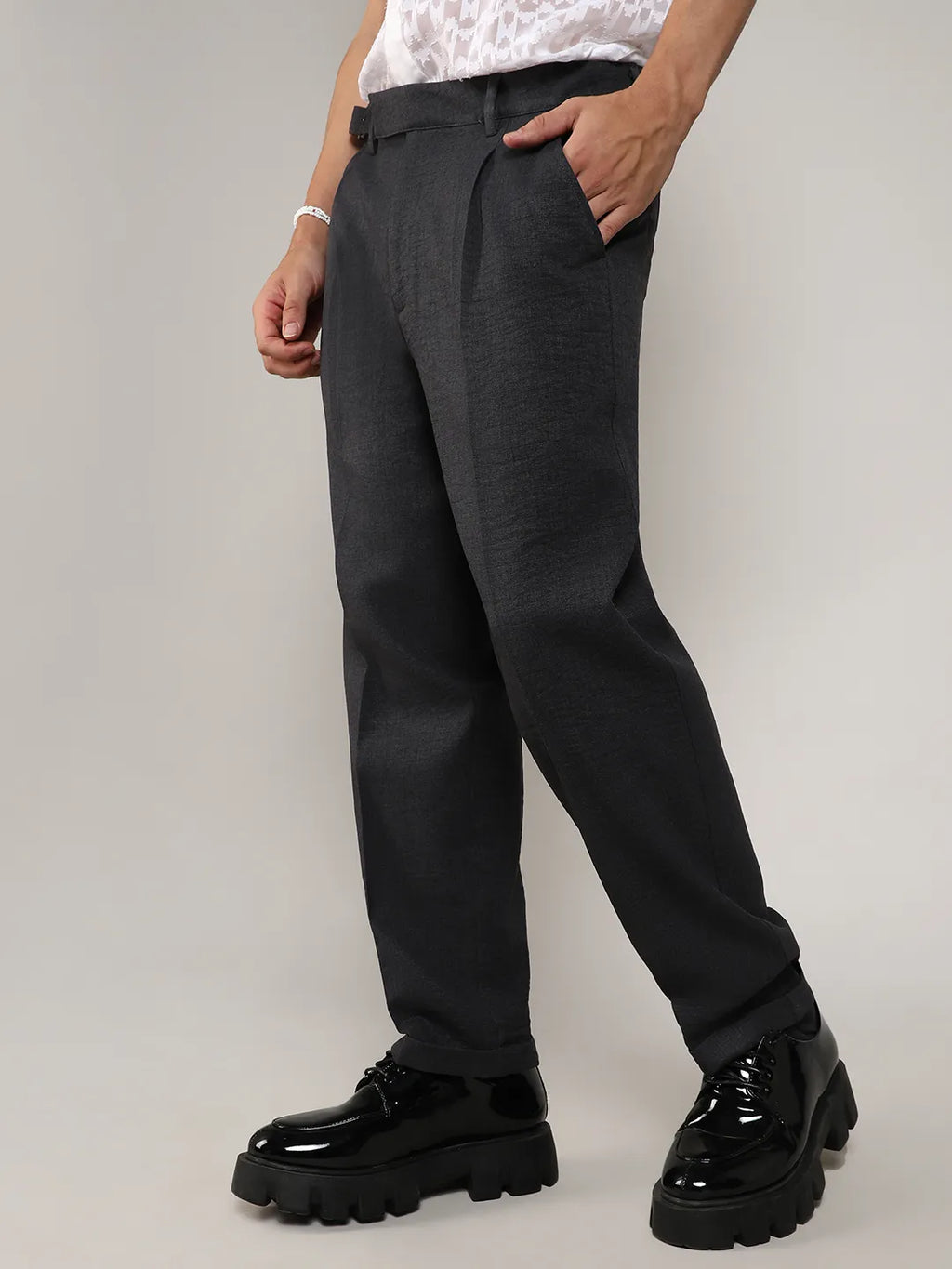 Campus Sutra Lightweight - Tailored Linen-Blend Trousers