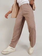 Campus Sutra Lightweight - Pinstriped Trousers