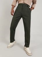 Campus Sutra Lightweight - Textured Graph Check Trousers