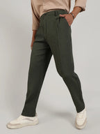 Campus Sutra Lightweight - Textured Graph Check Trousers