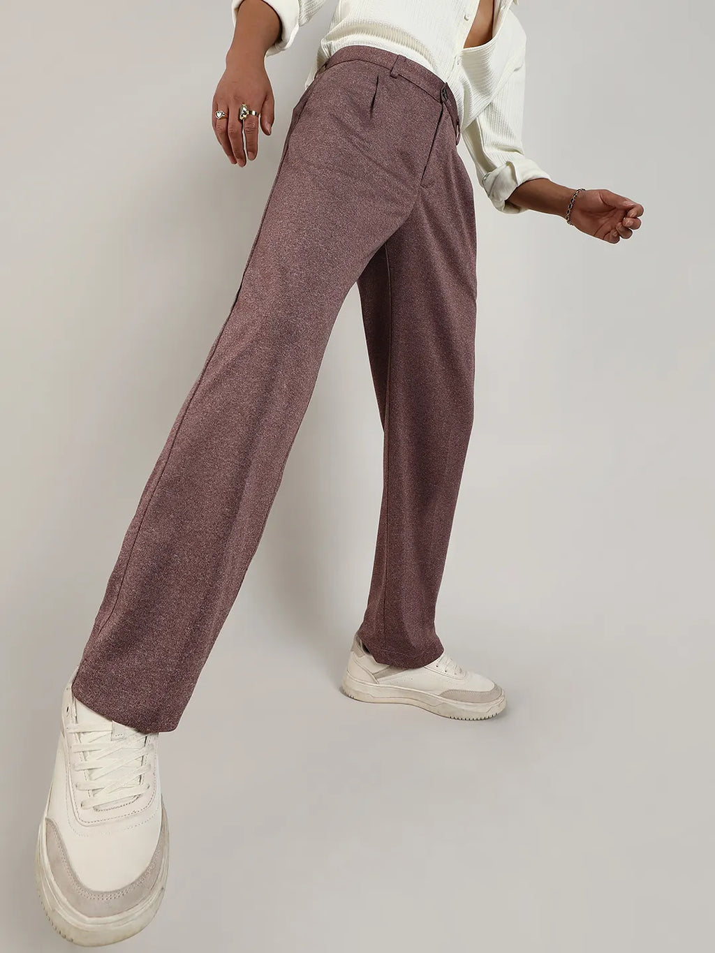 Campus Sutra Lightweight - Tailored Heathered Trousers