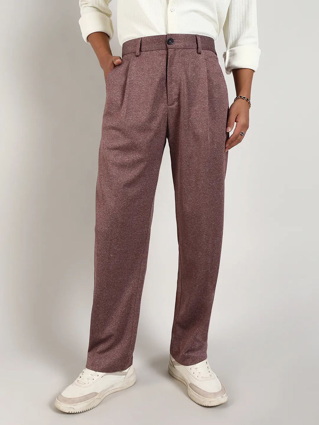 Campus Sutra Lightweight - Tailored Heathered Trousers