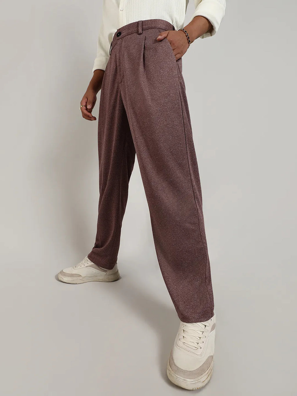 Campus Sutra Lightweight - Tailored Heathered Trousers