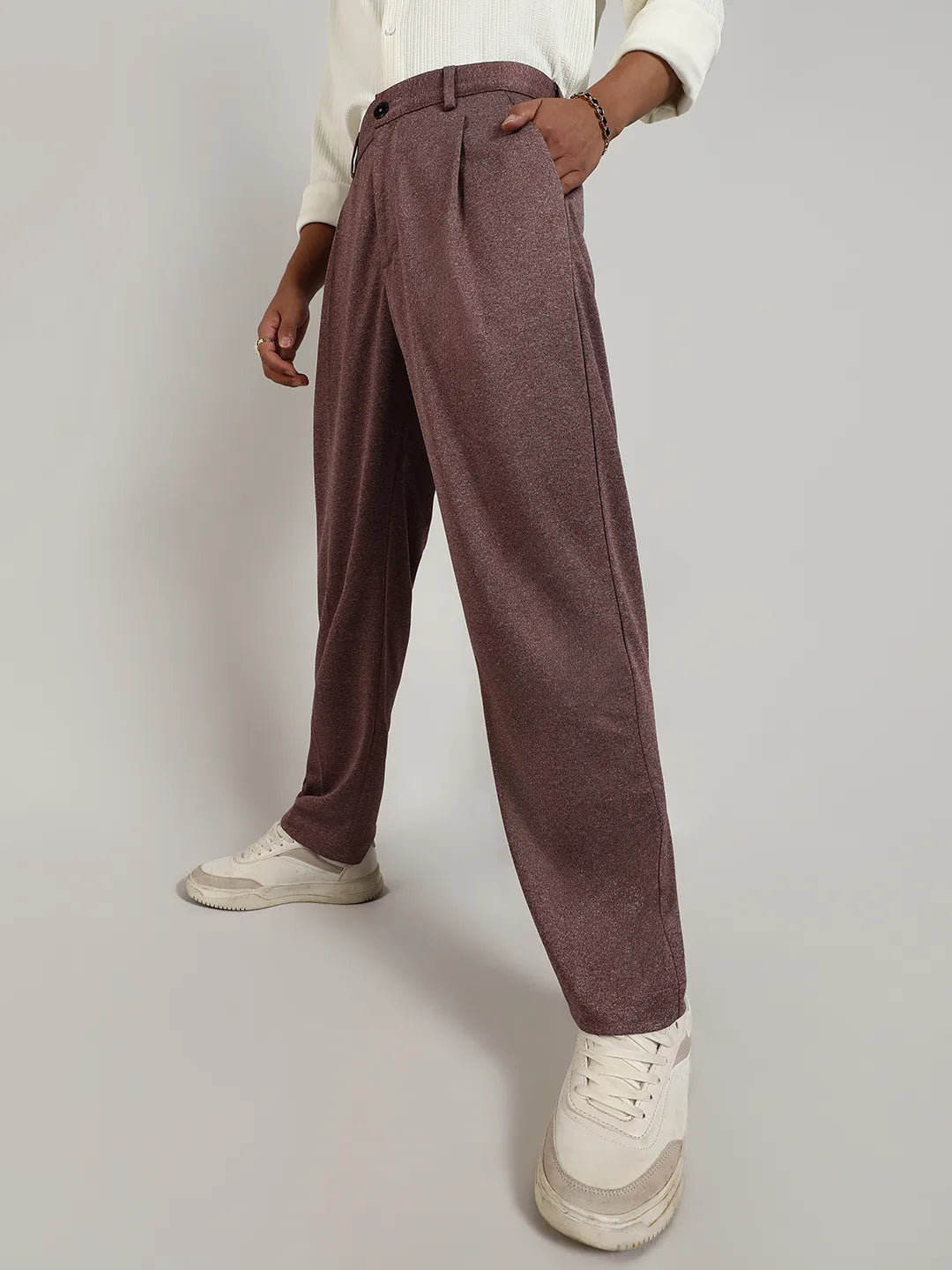 Campus Sutra Lightweight - Tailored Heathered Trousers