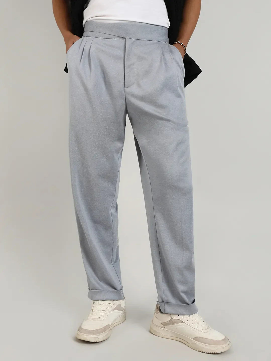 Campus Sutra Lightweight - Tailored Heathered Trousers