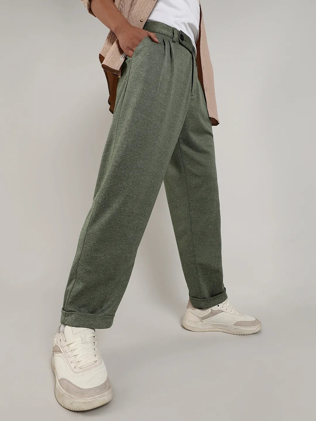 Campus Sutra Lightweight - Tailored Heathered Trousers