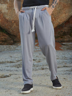 Campus Sutra Belted-Rope Tailored Trousers