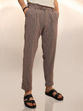 Campus Sutra Lightweight - Striped Tailored Trousers
