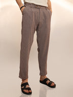 Campus Sutra Lightweight - Striped Tailored Trousers