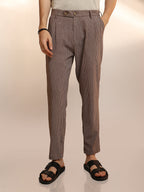 Campus Sutra Lightweight - Striped Tailored Trousers