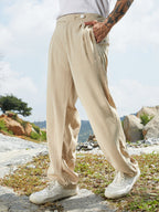 Campus Sutra Lightweight - Striped Tailored Trousers