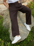 Campus Sutra Lightweight - Straight-Fit Tailored Trousers