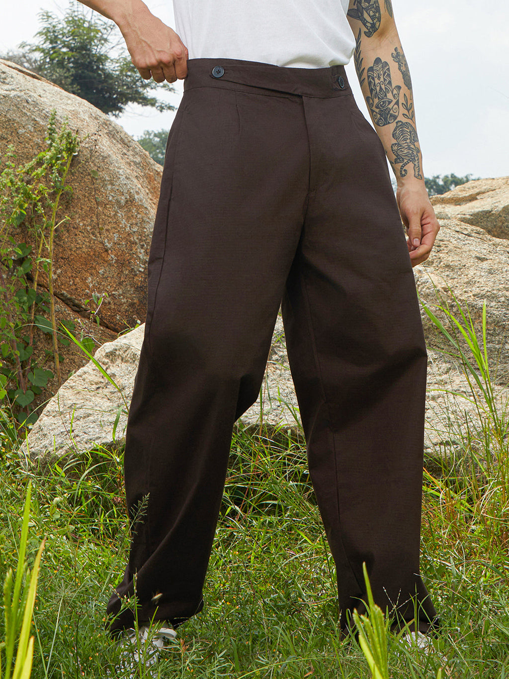 Campus Sutra Lightweight - Straight-Fit Tailored Trousers