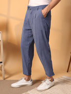 Campus Sutra Lightweight - Striped Tailored Trousers