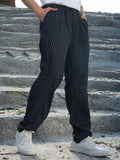 Campus Sutra Lightweight - Striped Tailored Trousers