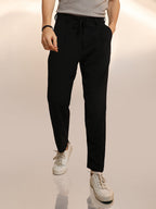 Campus Sutra Lightweight - Solid Pleated Trousers