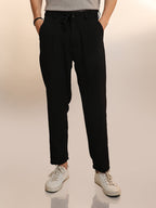 Campus Sutra Lightweight - Solid Pleated Trousers