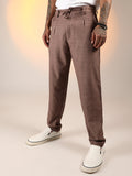 Campus Sutra Lightweight - Solid Pleated Trousers
