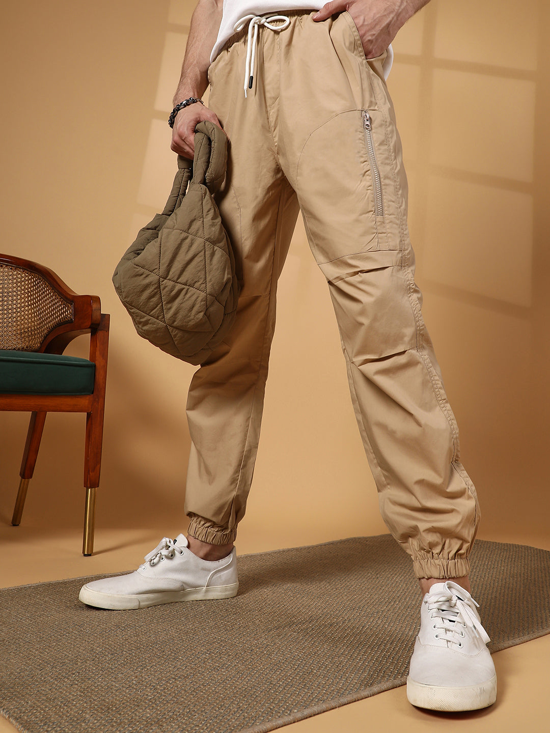 Campus Sutra Parachute Utility Trousers